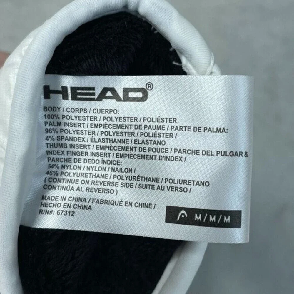 Head Women's M Windproof White & Black Winter Gloves Polyester Spandex n1244